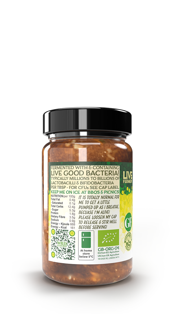 Live fermented organic probiotic gut healthy ploughman's pickle