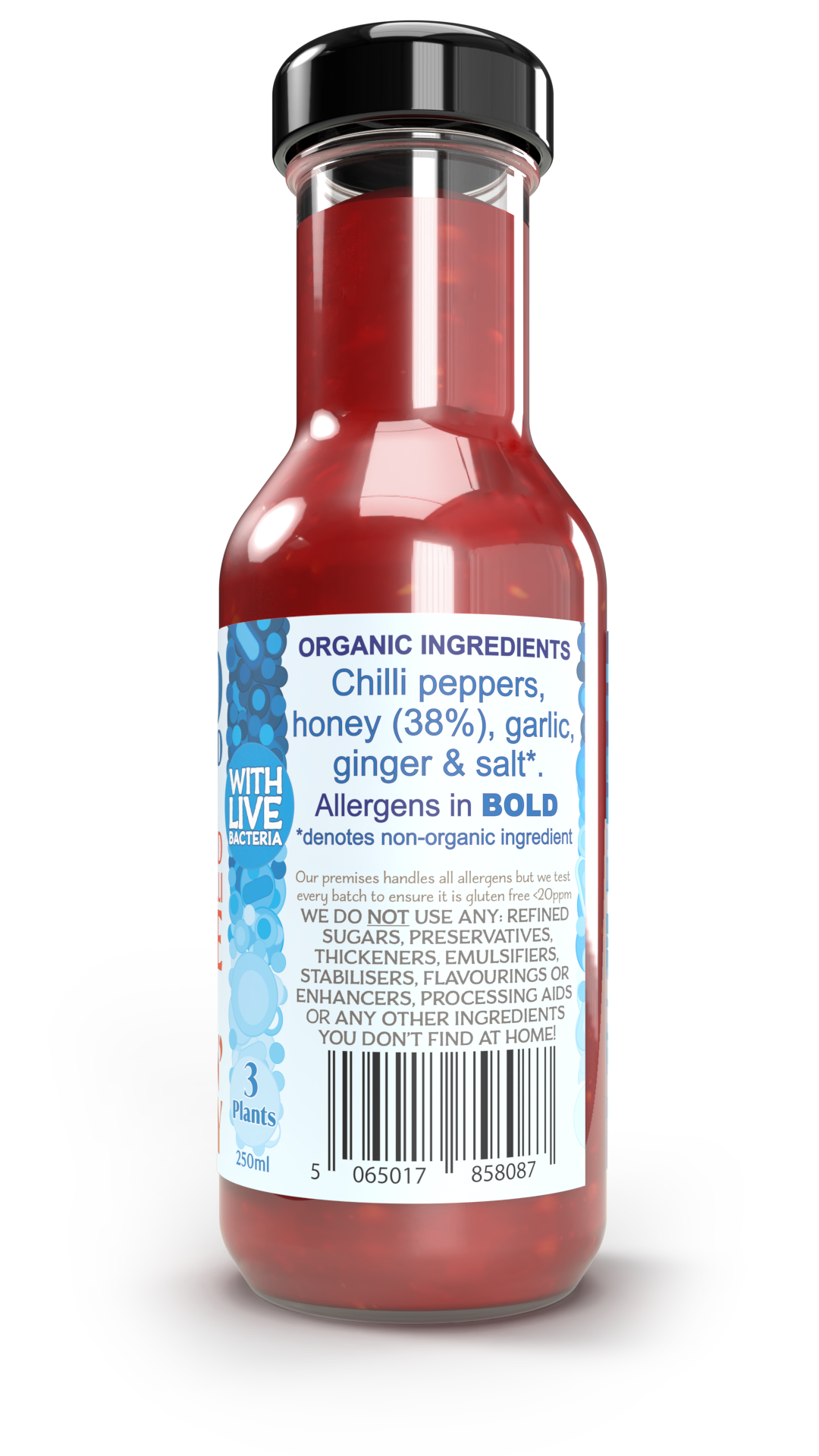 Live fermented organic probiotic gut healthy sweet chilli sauce