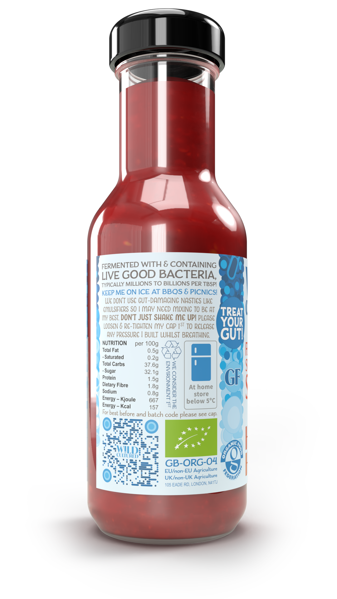Live fermented organic probiotic gut healthy sweet chilli sauce