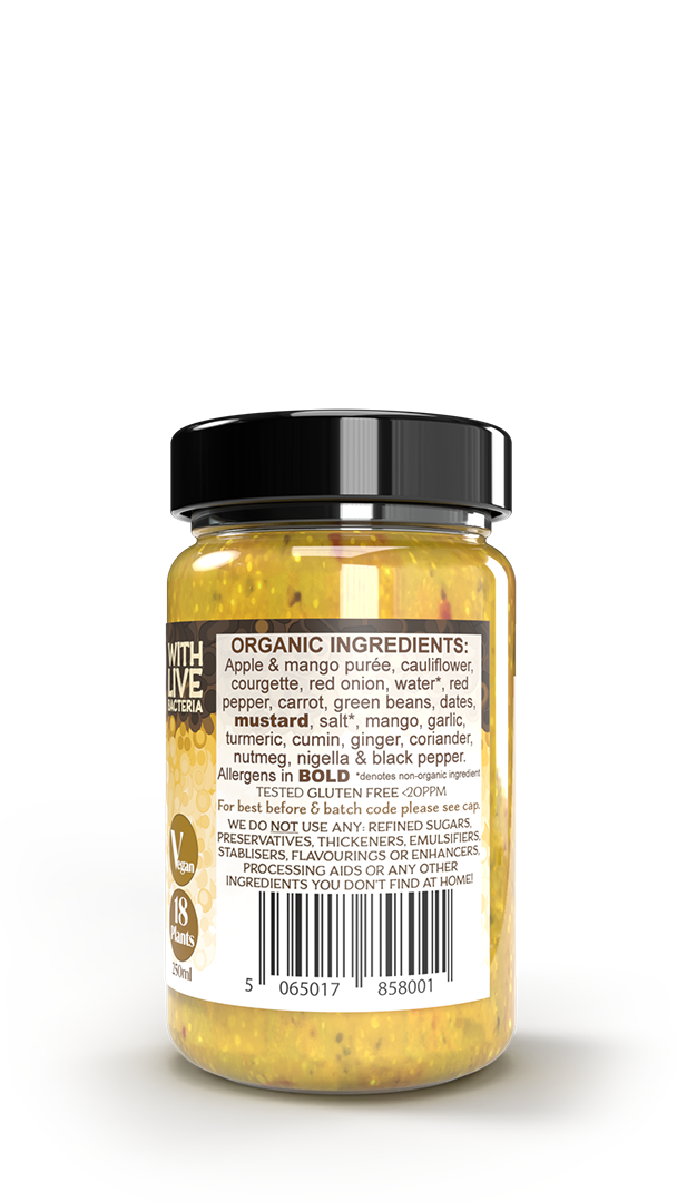 Live fermented organic probiotic gut healthy piccalilli