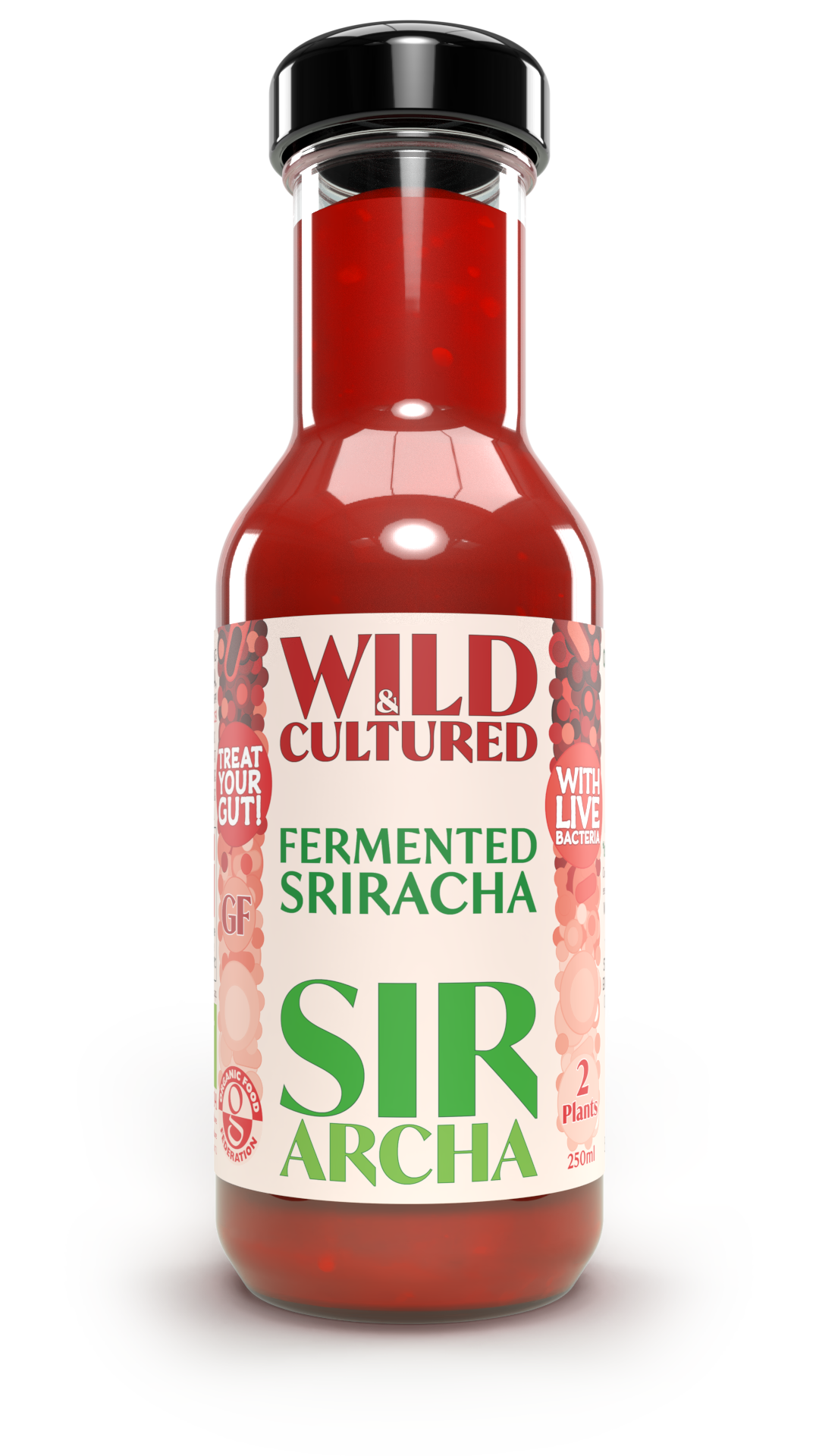 Live fermented organic probiotic gut healthy sriracha