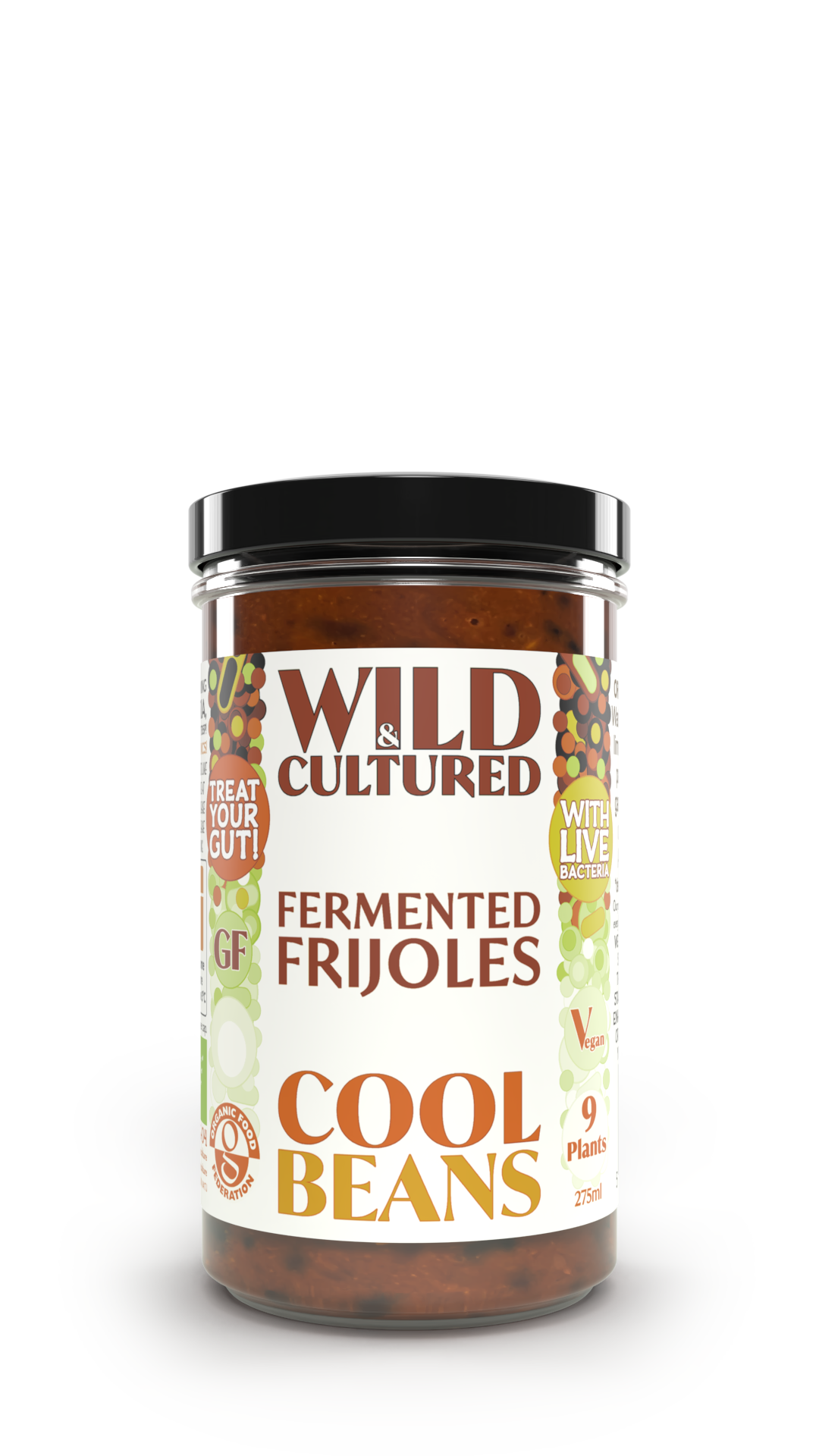 Live fermented organic probiotic gut healthy frijoles (refried beans)
