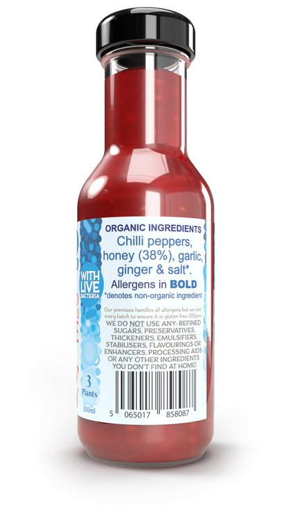 Live fermented organic probiotic gut healthy sweet chilli sauce