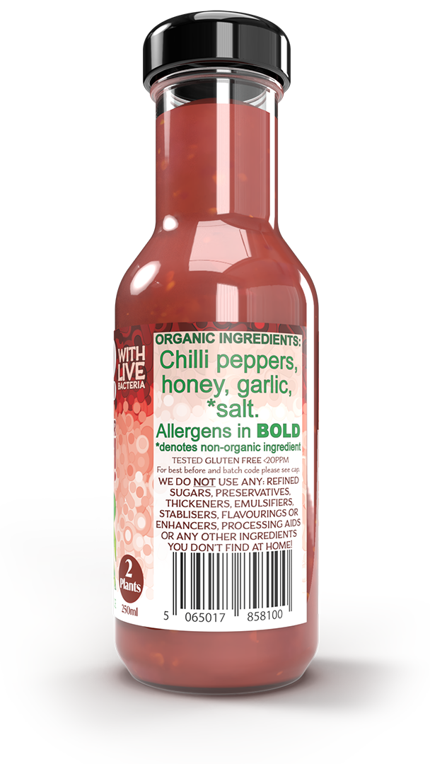 Live fermented organic probiotic gut healthy sriracha chilli sauce