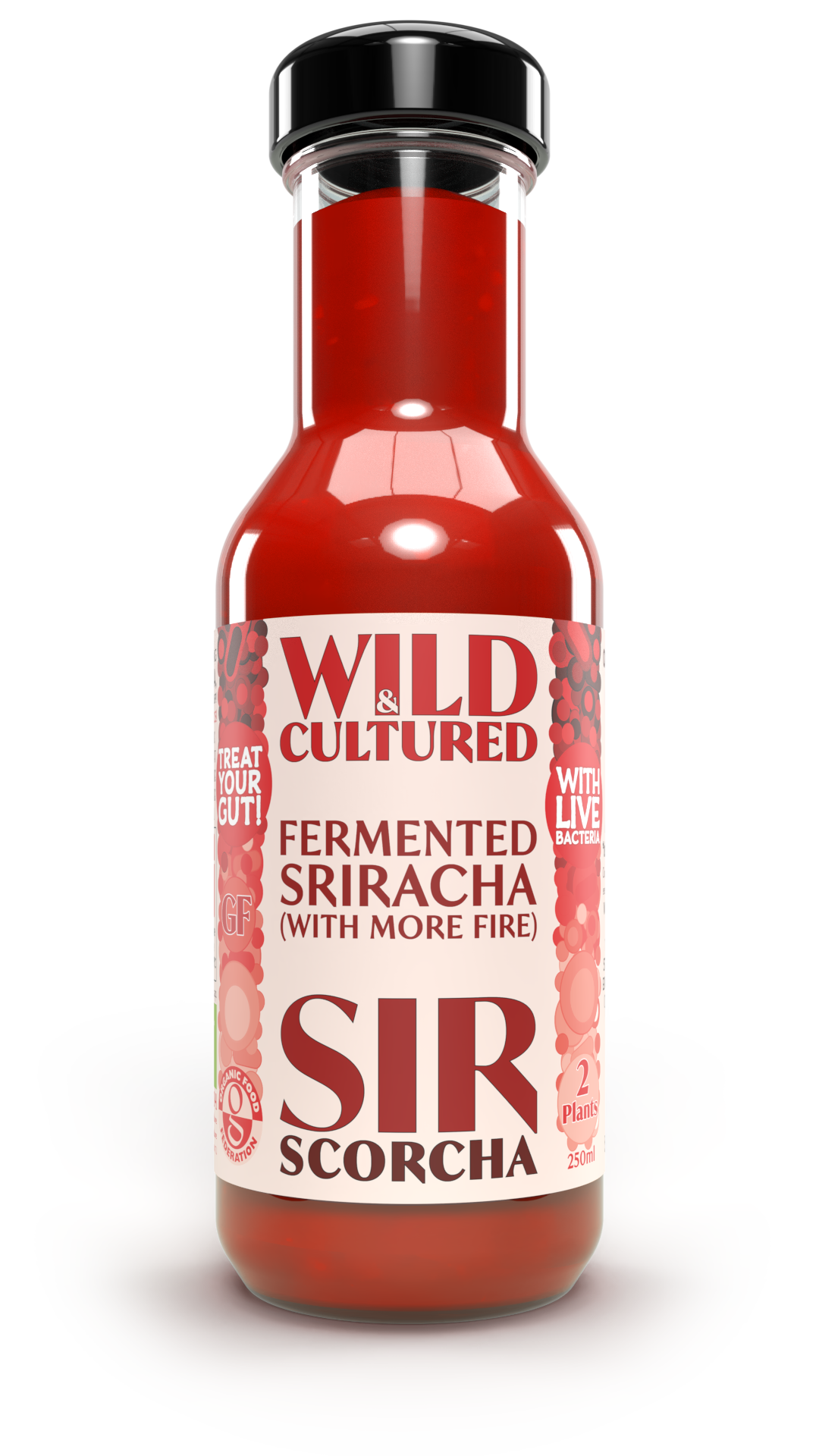 Live fermented organic probiotic gut healthy Sriracha - triple hot