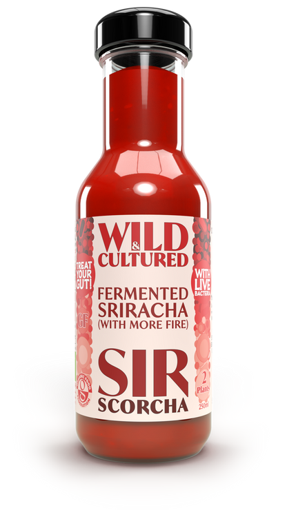 Live fermented organic probiotic gut healthy Sriracha - triple hot