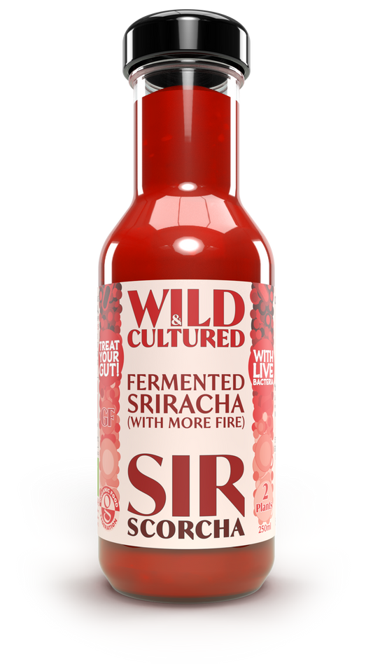 Live fermented organic probiotic gut healthy Sriracha - triple hot