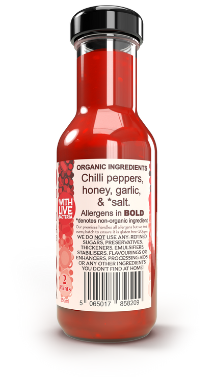 Live fermented organic probiotic gut healthy Sriracha - triple hot