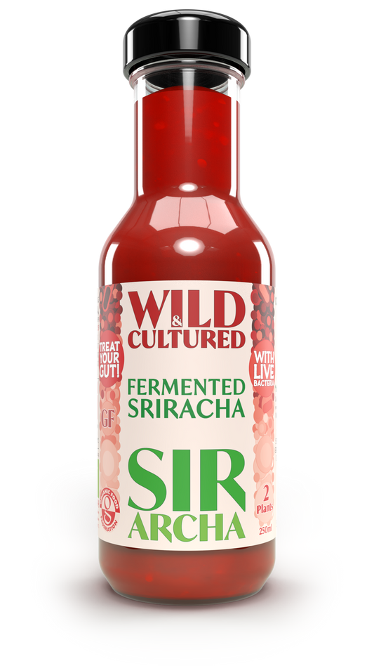 Live fermented organic probiotic gut healthy sriracha