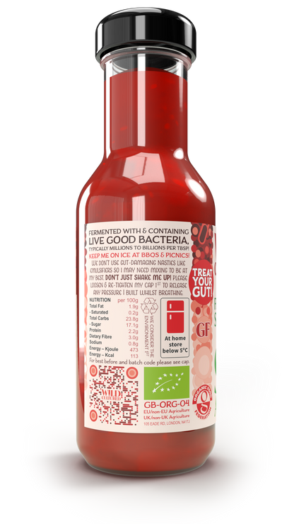 Live fermented organic probiotic gut healthy sriracha