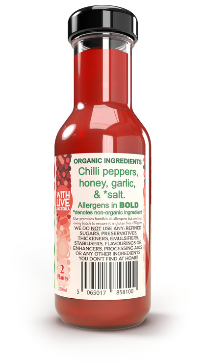Live fermented organic probiotic gut healthy sriracha