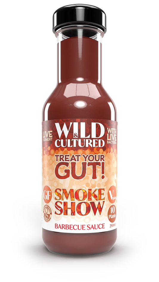 Live fermented organic probiotic gut healthy barbecue (bbq) sauce