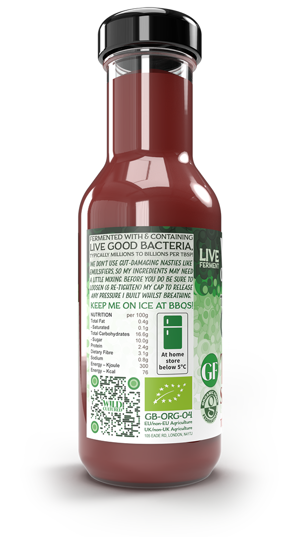 Live fermented organic probiotic gut healthy tomato sauce (ketchup)