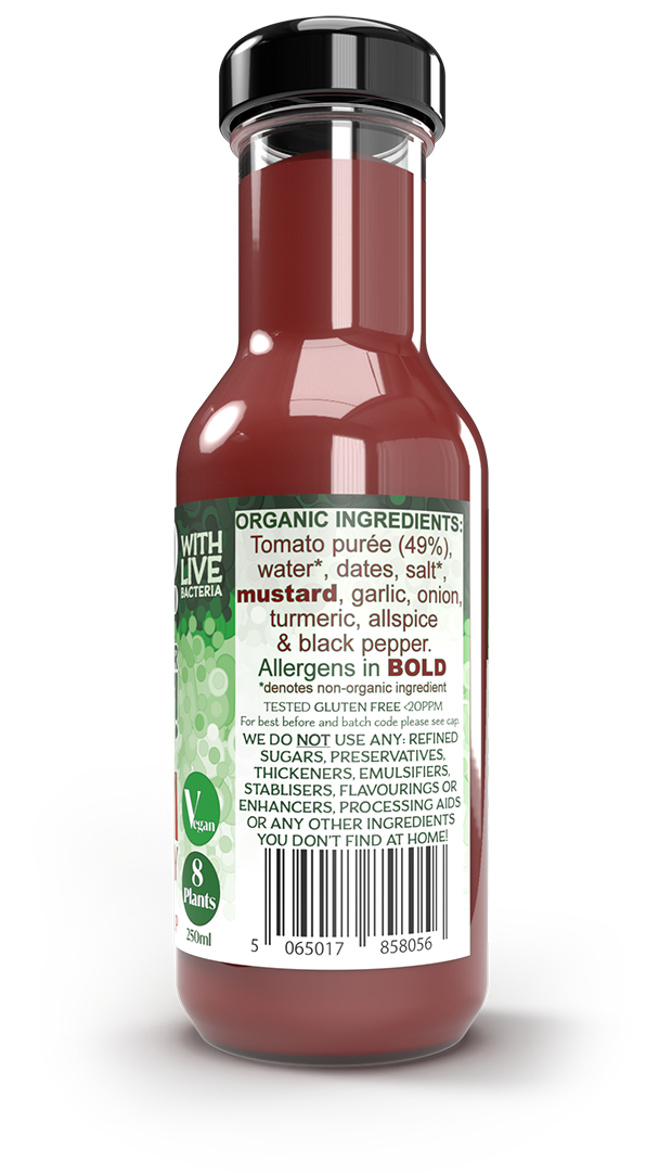 Live fermented organic probiotic gut healthy tomato sauce (ketchup)