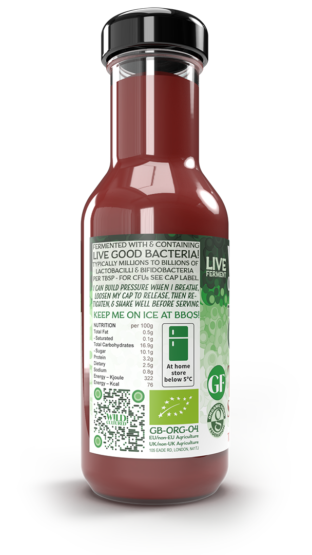 Live fermented organic probiotic gut healthy tomato sauce (ketchup)