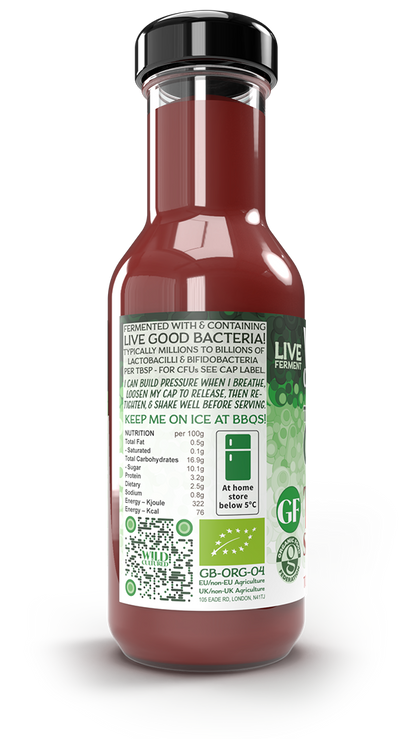 Live fermented organic probiotic gut healthy tomato sauce (ketchup)